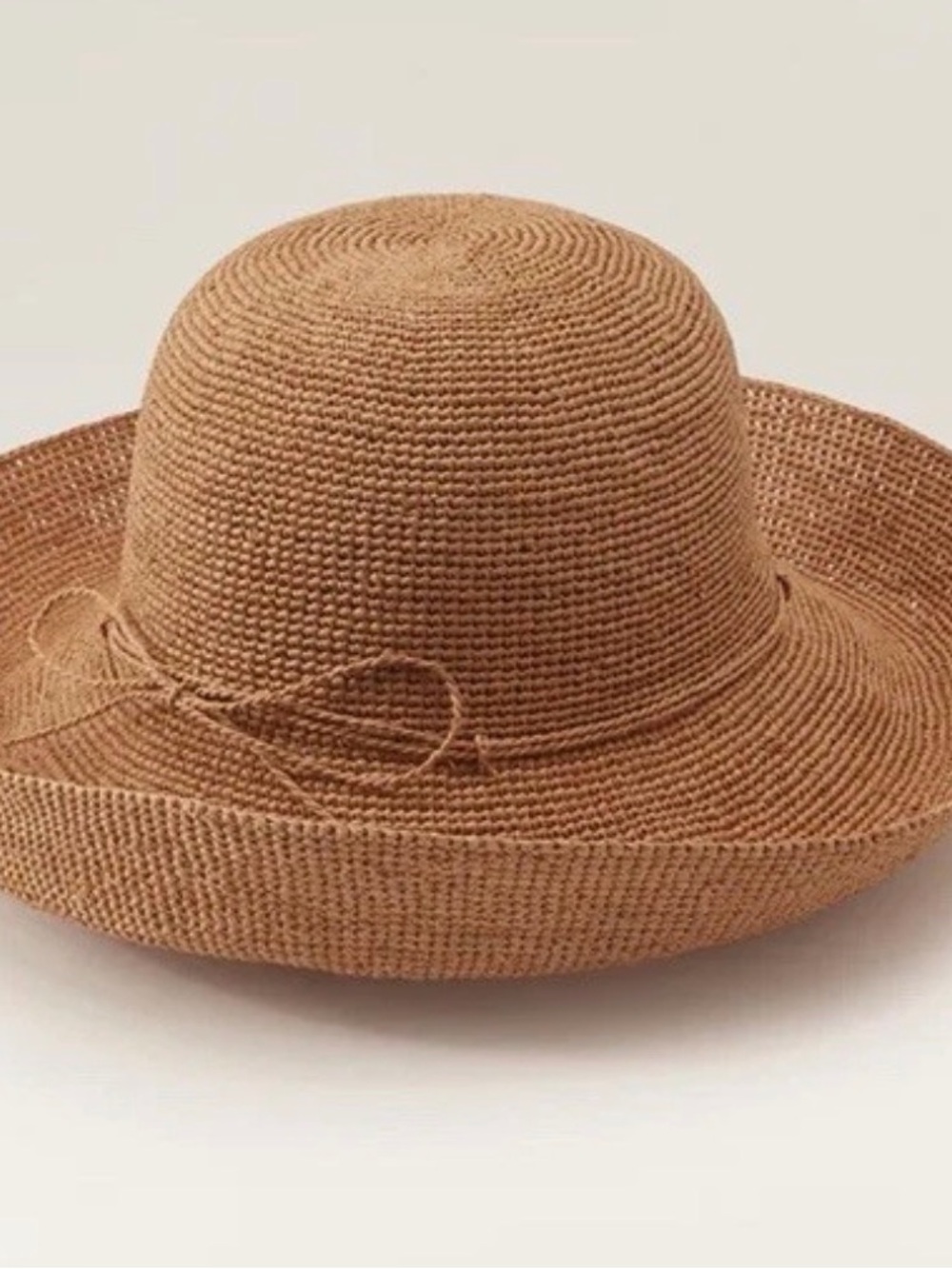 Helen Kaminski Crochet Straw Sun Hat in Tan